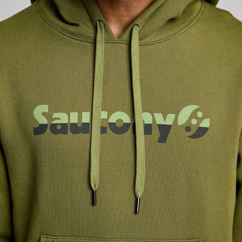 Men's Saucony Recovery Hoody Hoodie Khaki | JLBEUVT-79