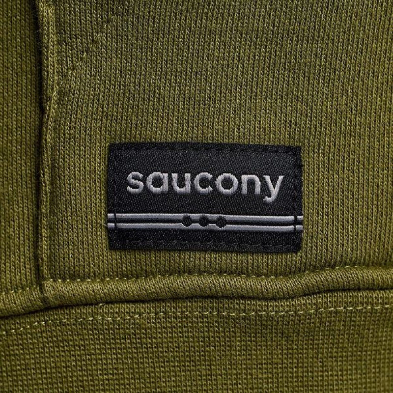 Men's Saucony Recovery Hoody Hoodie Khaki | JLBEUVT-79