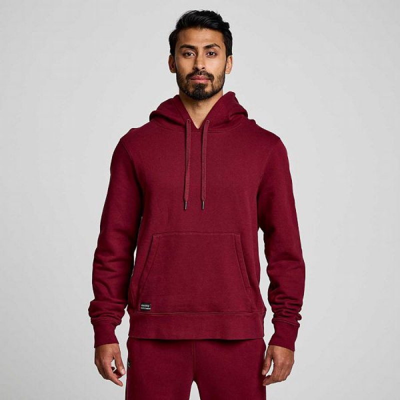 Men's Saucony Recovery Hoody Hoodie Red | AGZJPUL-32