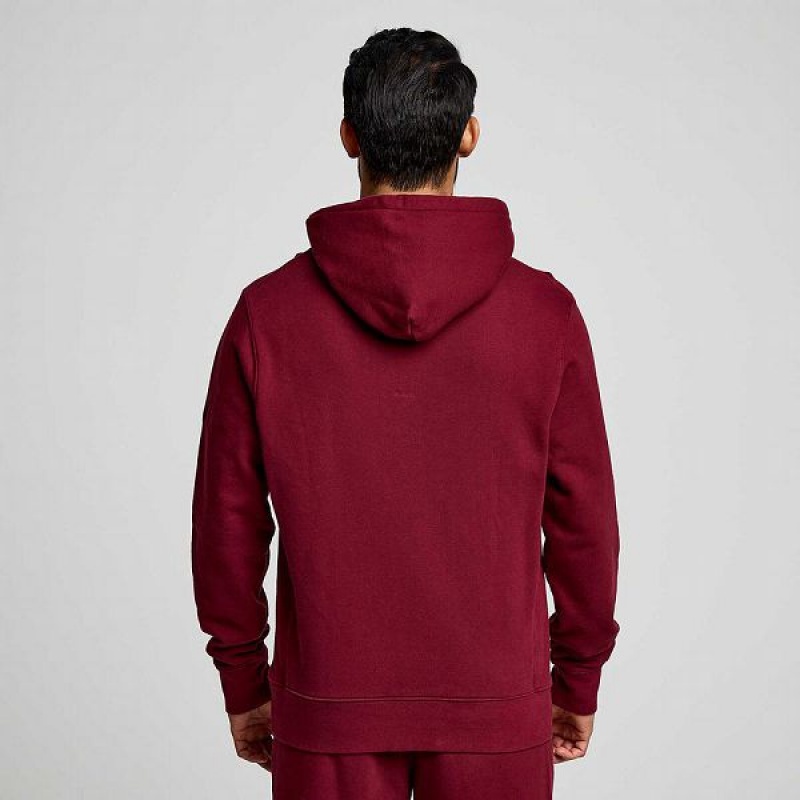 Men's Saucony Recovery Hoody Hoodie Red | AGZJPUL-32