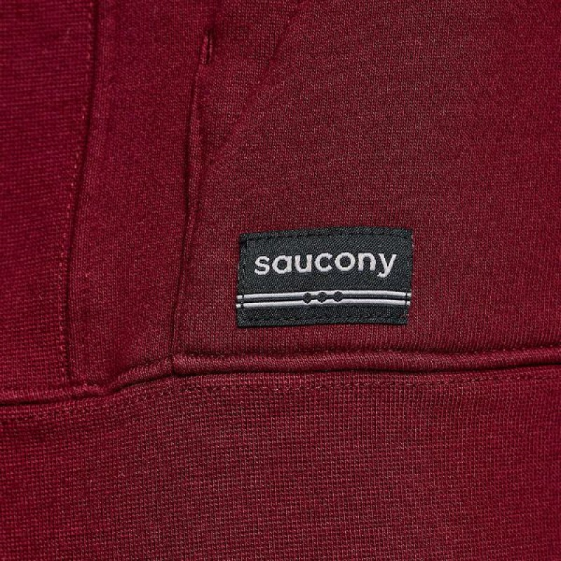 Men's Saucony Recovery Hoody Hoodie Red | AGZJPUL-32