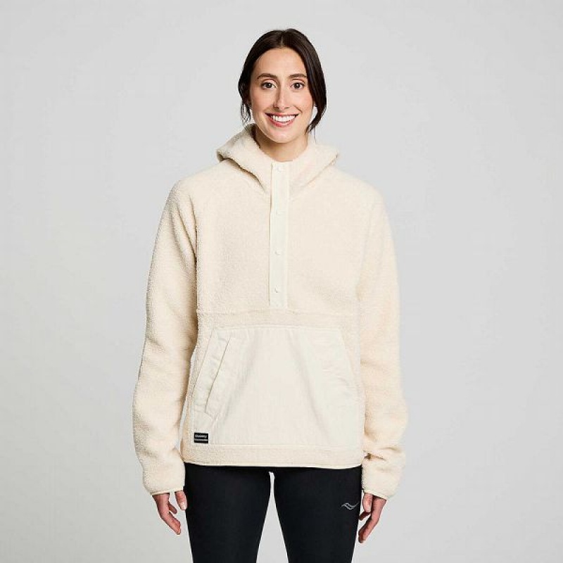 Men's Saucony Recovery Sherpa Pullover Beige | GFISZUC-91