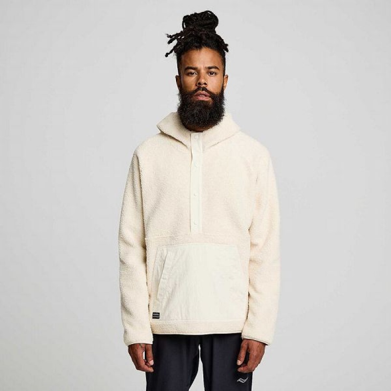 Men's Saucony Recovery Sherpa Pullover Beige | GFISZUC-91