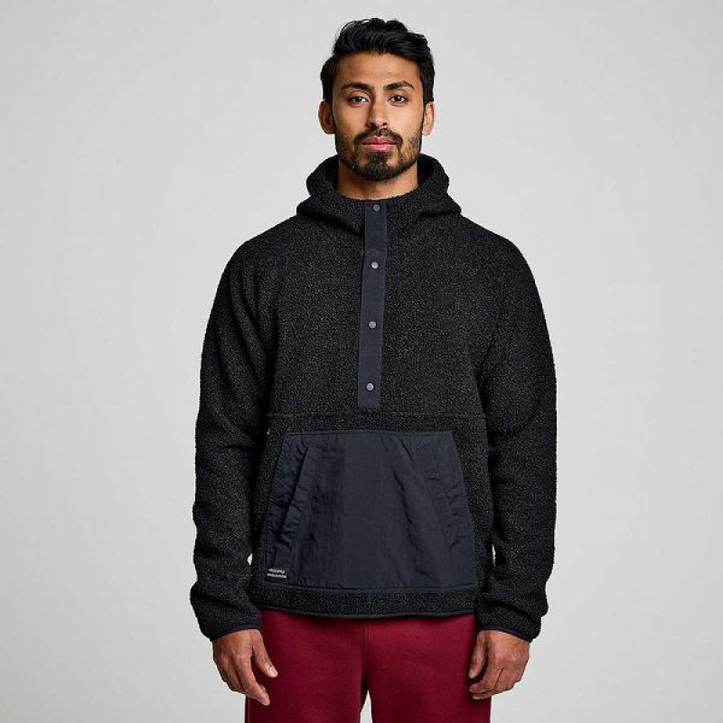 Men's Saucony Recovery Sherpa Pullover Black | KCEIQYL-16