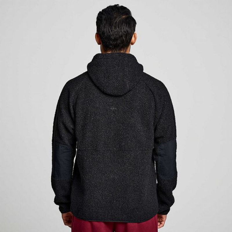 Men's Saucony Recovery Sherpa Pullover Black | KCEIQYL-16