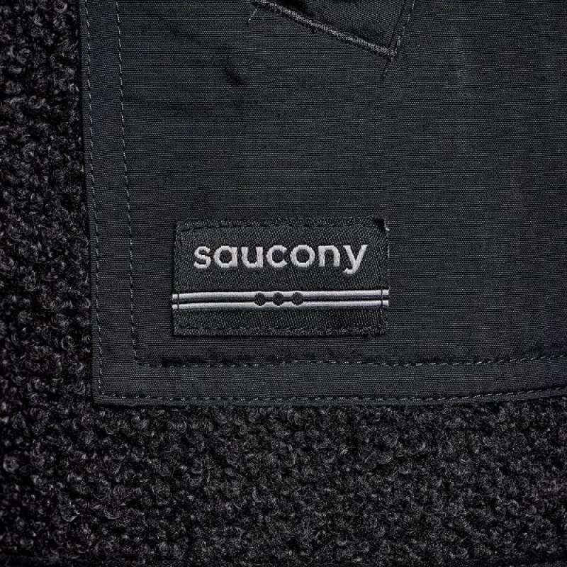 Men's Saucony Recovery Sherpa Pullover Black | KCEIQYL-16