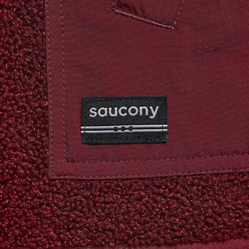 Men's Saucony Recovery Sherpa Pullover Red | DVEACPX-01