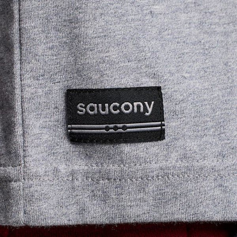 Men's Saucony Recovery Short Sleeve T Shirts Light Grey | ONZKHAC-79