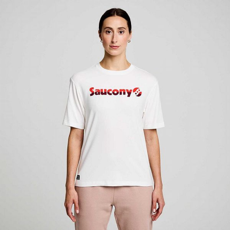 Men's Saucony Recovery Short Sleeve T Shirts White | FIJAULE-80