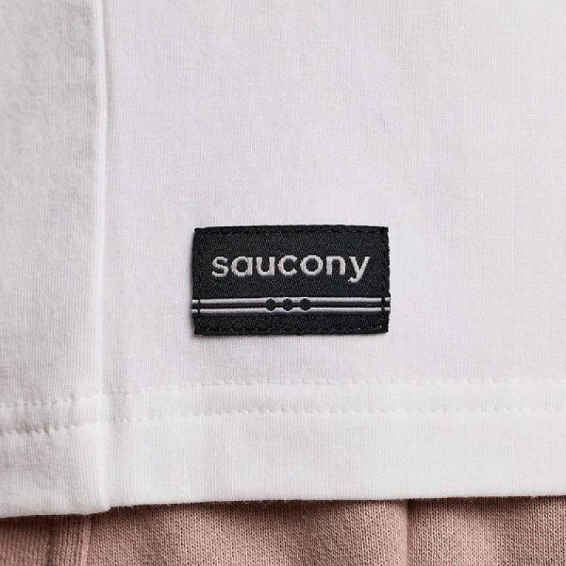 Men's Saucony Recovery Short Sleeve T Shirts White | FIJAULE-80