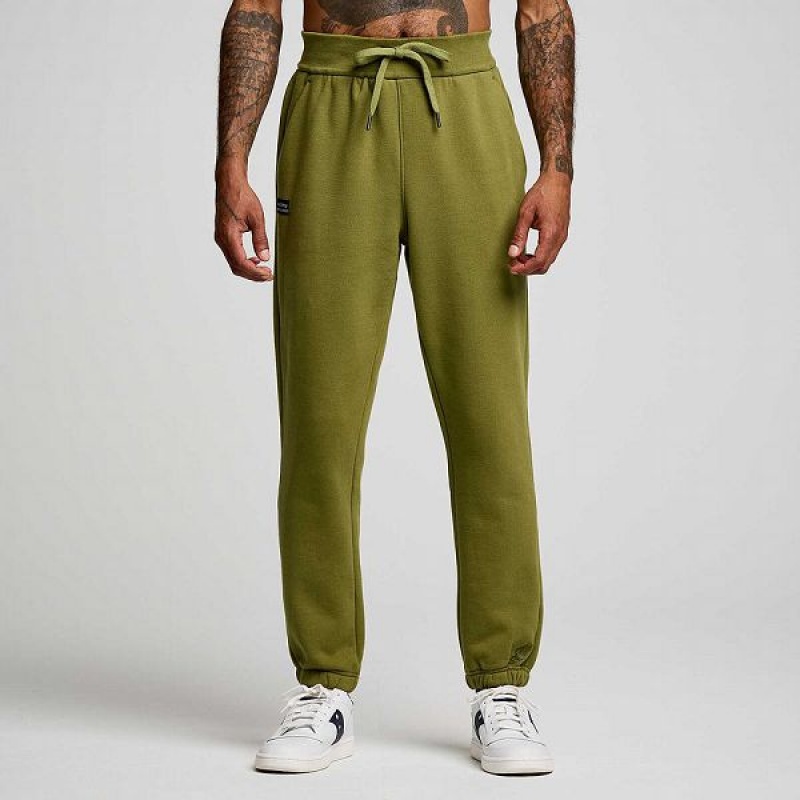 Men's Saucony Recovery Sweatpants Khaki | SHRWEZL-64