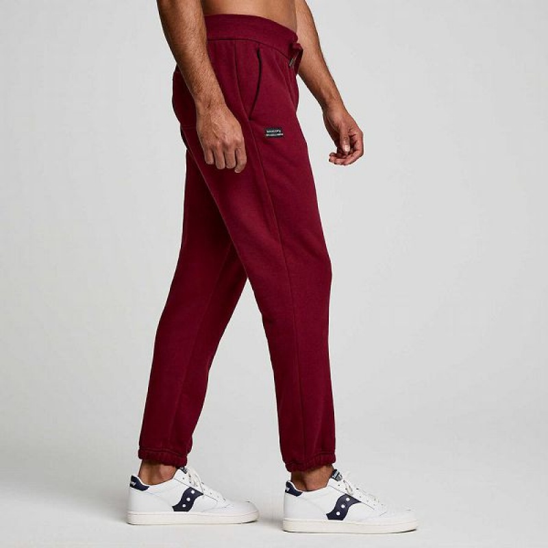 Men's Saucony Recovery Sweatpants Red | OARTWVD-73