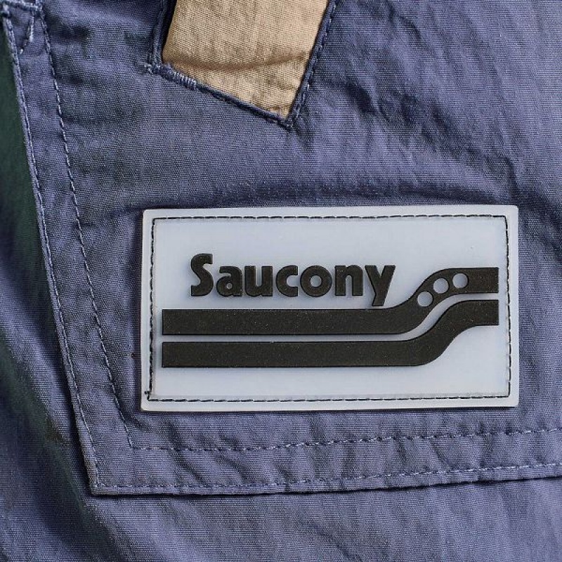 Men's Saucony Rested Anorak Tops Green | CSXHWVU-10