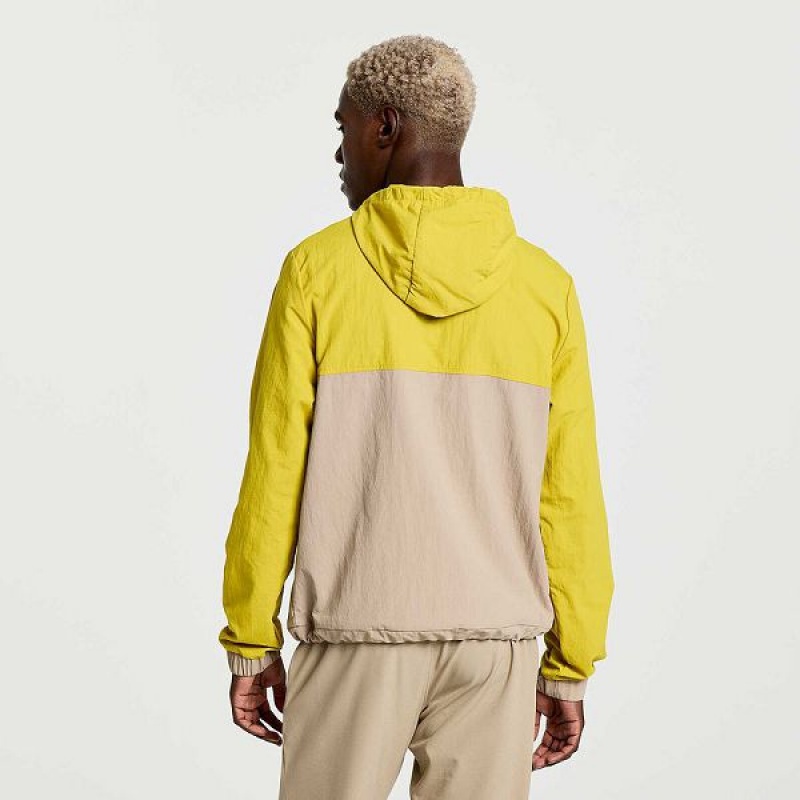 Men's Saucony Rested Anorak Tops Yellow | RVTCOKS-89