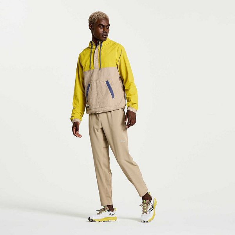 Men's Saucony Rested Anorak Tops Yellow | RVTCOKS-89