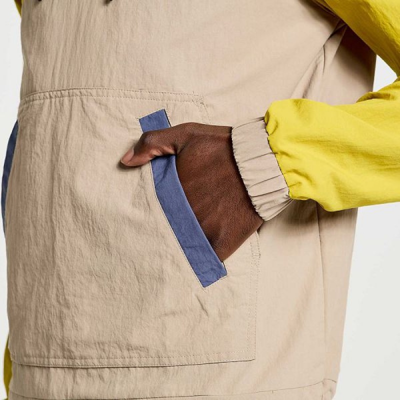 Men's Saucony Rested Anorak Tops Yellow | RVTCOKS-89