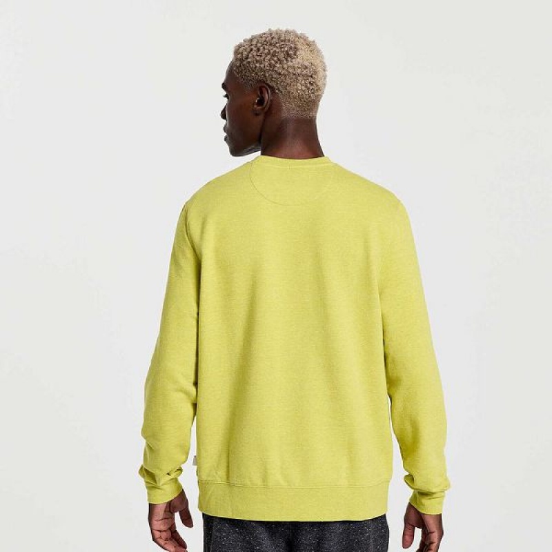 Men's Saucony Rested Crewneck Sweatshirt Yellow | VCYXINF-32