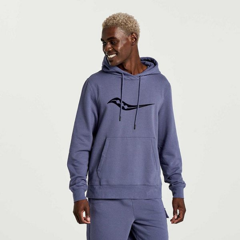 Men\'s Saucony Rested Hoodie Blue | EMGYPAB-56