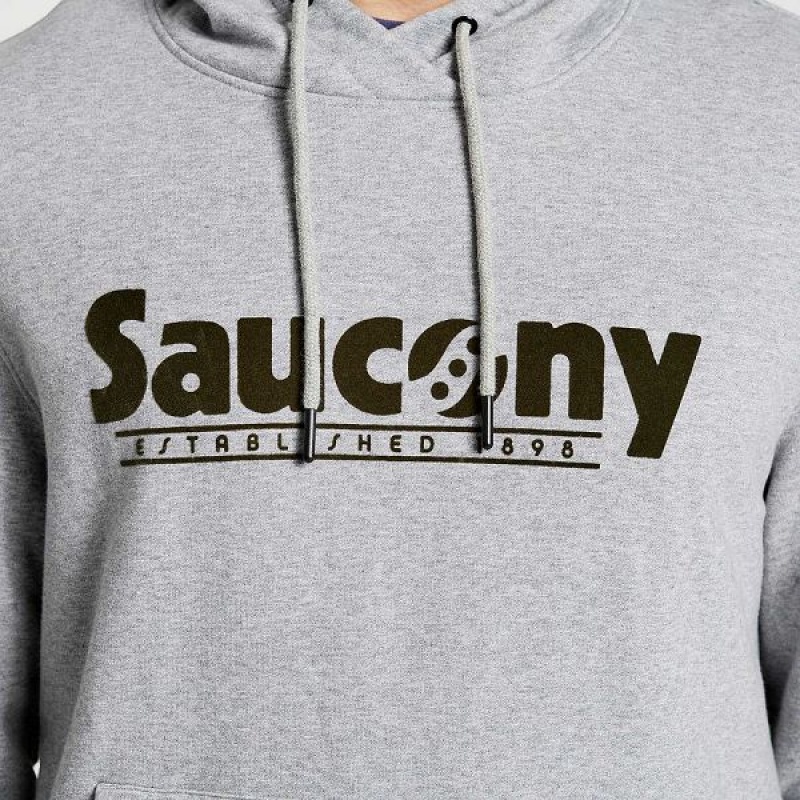 Men's Saucony Rested Hoodie Light Grey | JZNORYM-68