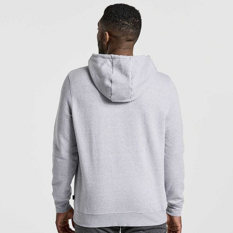 Men's Saucony Rested Hoodie Light Grey | QPXVWDI-01