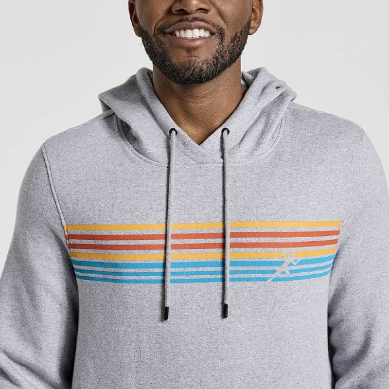 Men's Saucony Rested Hoodie Light Grey | QPXVWDI-01