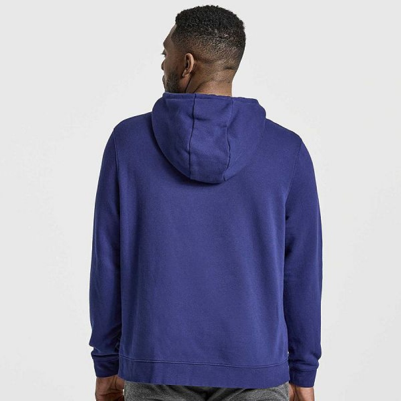 Men's Saucony Rested Hoodie Navy | QBEMCNY-01