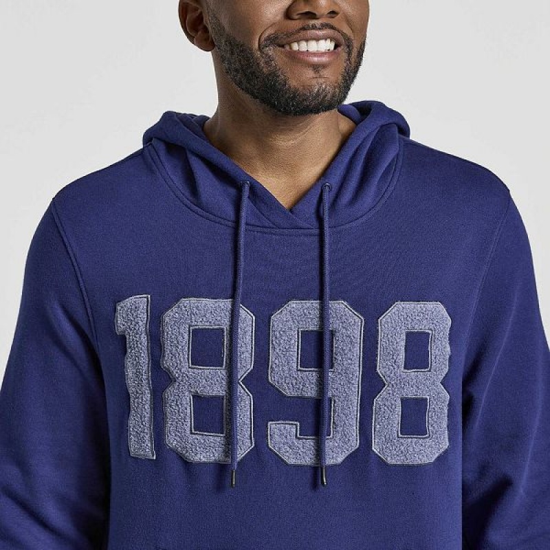 Men's Saucony Rested Hoodie Navy | QBEMCNY-01