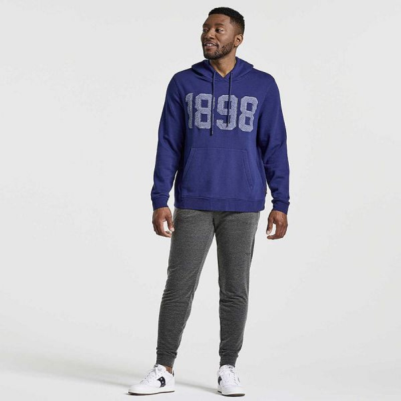 Men's Saucony Rested Hoodie Navy | QBEMCNY-01