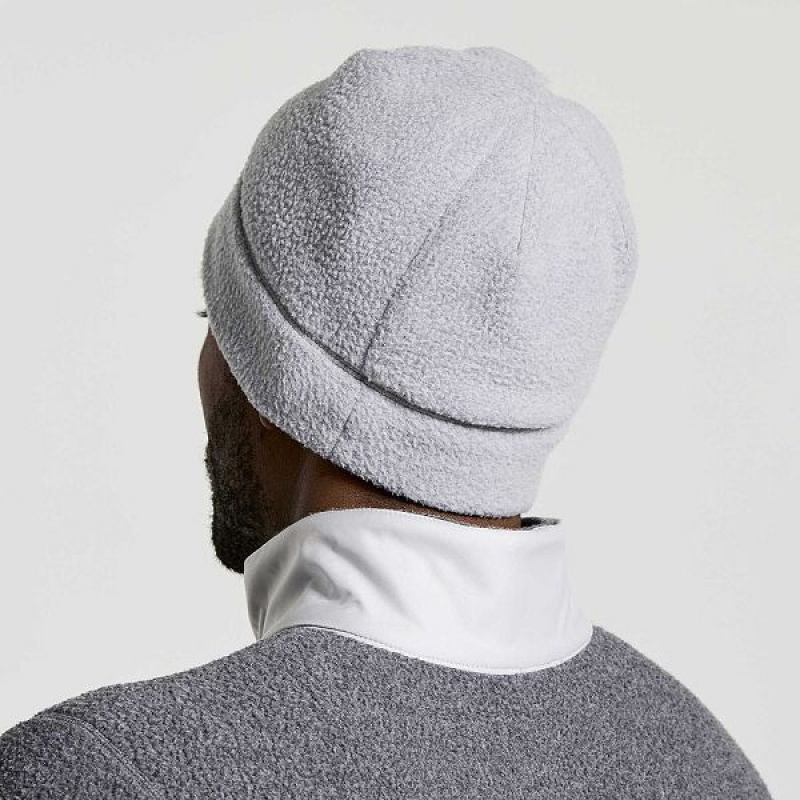 Men's Saucony Rested Sherpa Beanie Light Grey | DFQLNJT-81