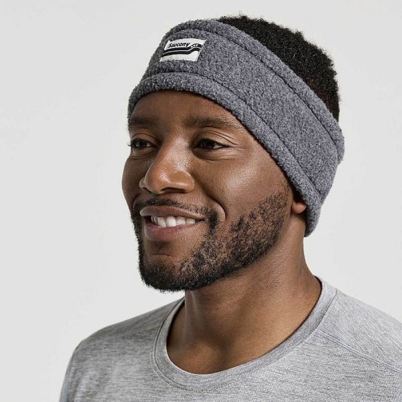 Men's Saucony Rested Sherpa Headband Black | ONLPZHJ-91