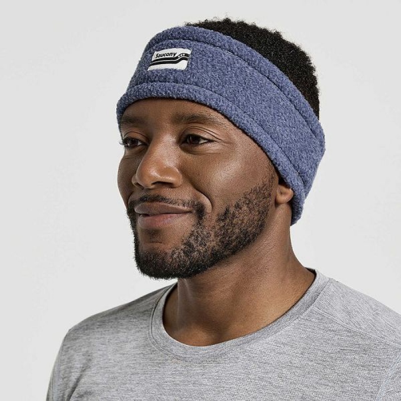 Men\'s Saucony Rested Sherpa Headband Navy | DZXRYJG-51