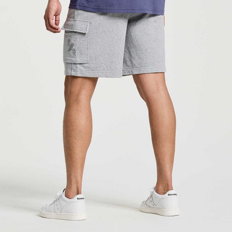 Men's Saucony Rested Sweat Shorts Light Grey | XUOTNQJ-71