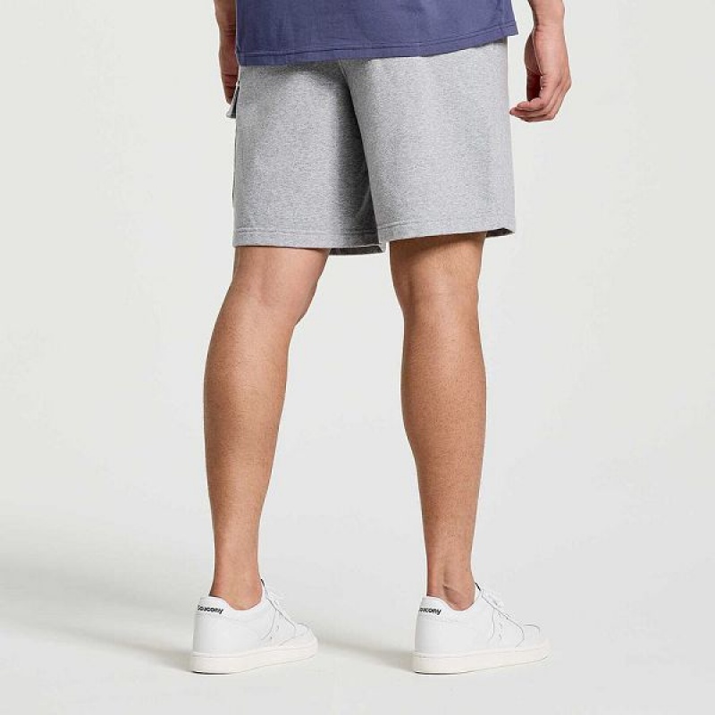 Men's Saucony Rested Sweat Shorts Light Grey | XUOTNQJ-71