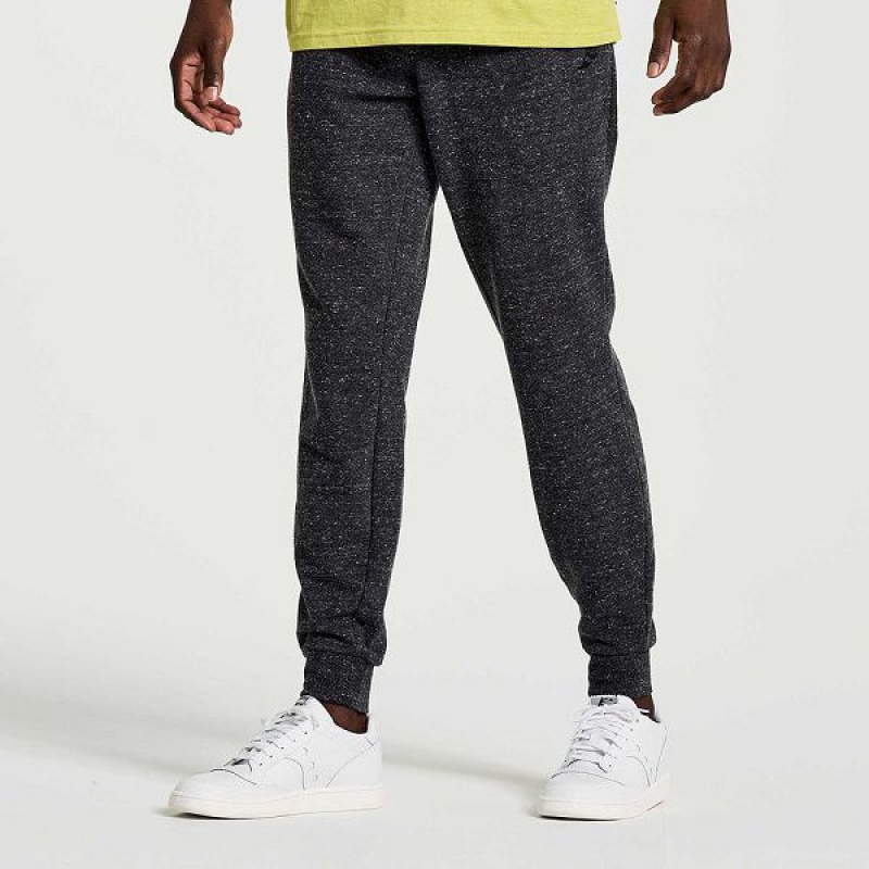 Men's Saucony Rested Sweatpants Black | IFNVHJZ-05