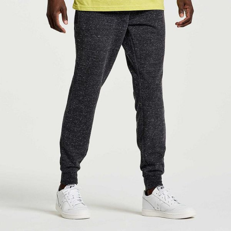 Men's Saucony Rested Sweatpants Black | IFNVHJZ-05