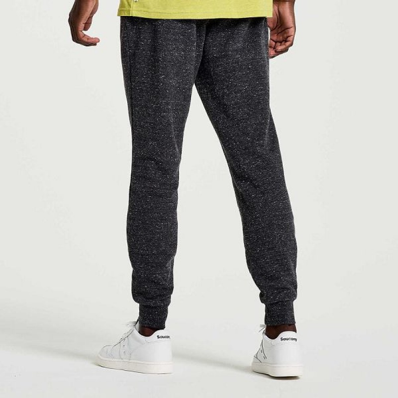 Men's Saucony Rested Sweatpants Black | IFNVHJZ-05