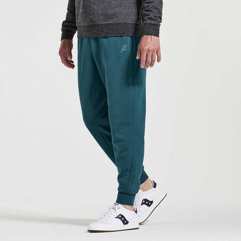 Men\'s Saucony Rested Sweatpants Blue | ENPFQIL-30