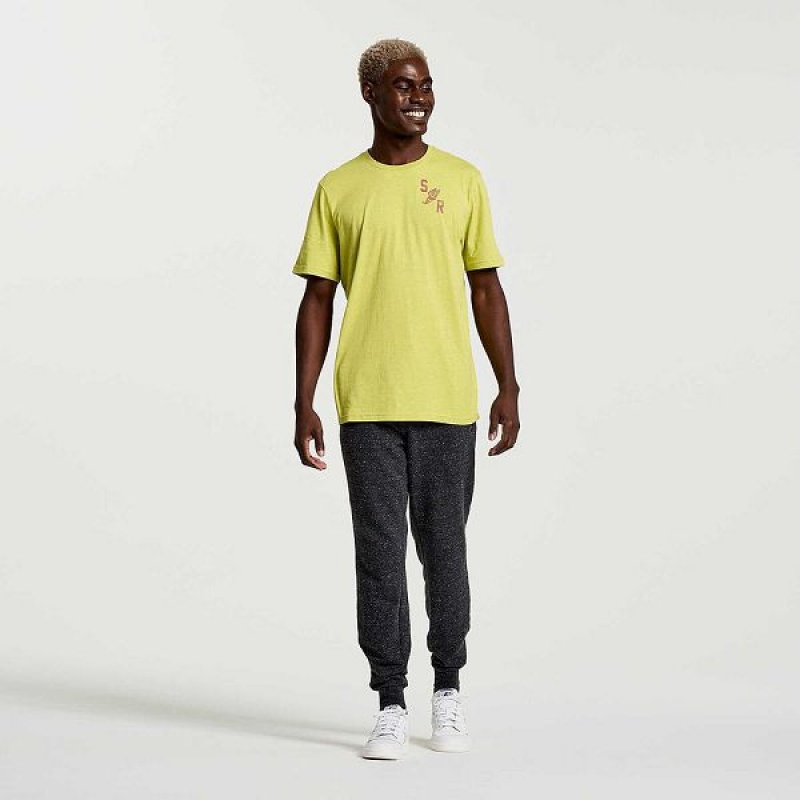 Men's Saucony Rested T Shirts Yellow | YKUIJVT-39