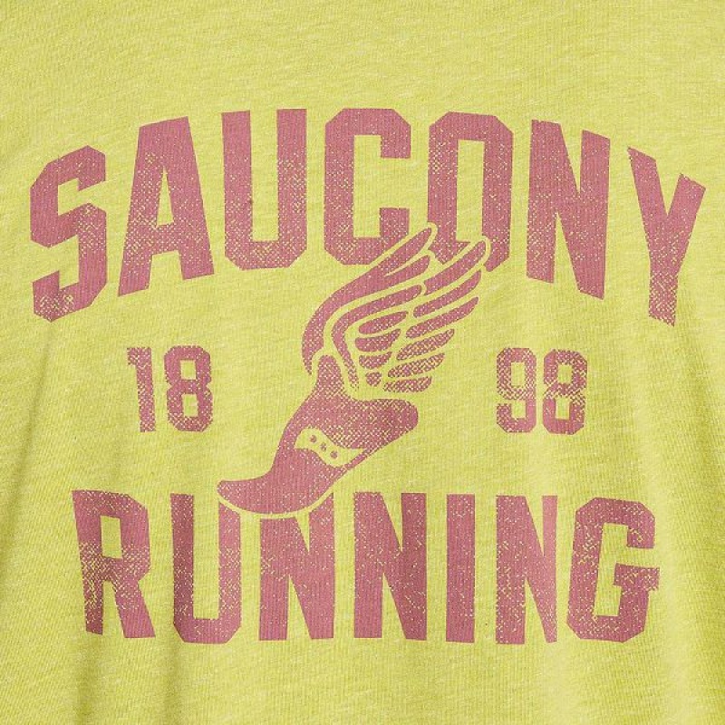 Men's Saucony Rested T Shirts Yellow | YKUIJVT-39