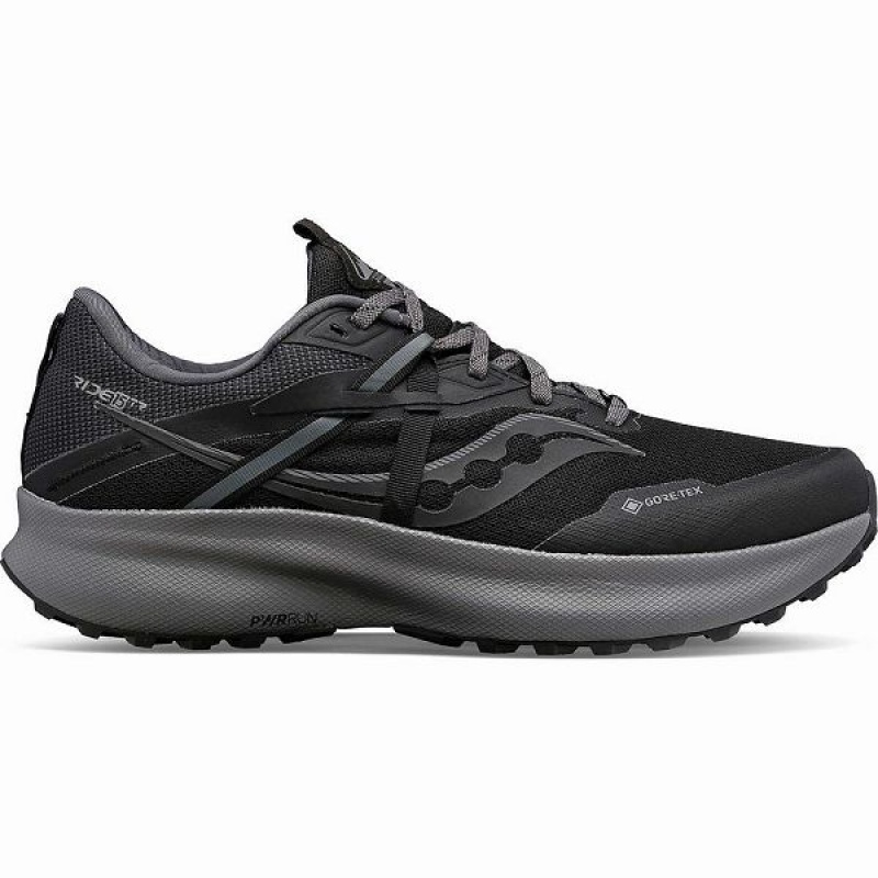 Men\'s Saucony Ride 15 TR GTX Trail Running Shoes Black / Grey | GFDAZVP-97