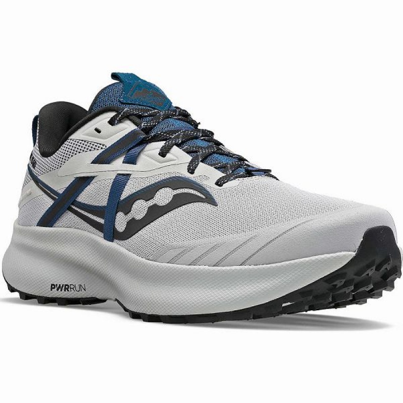 Men's Saucony Ride 15 TR Trail Running Shoes Grey / Navy | ESHXILP-18