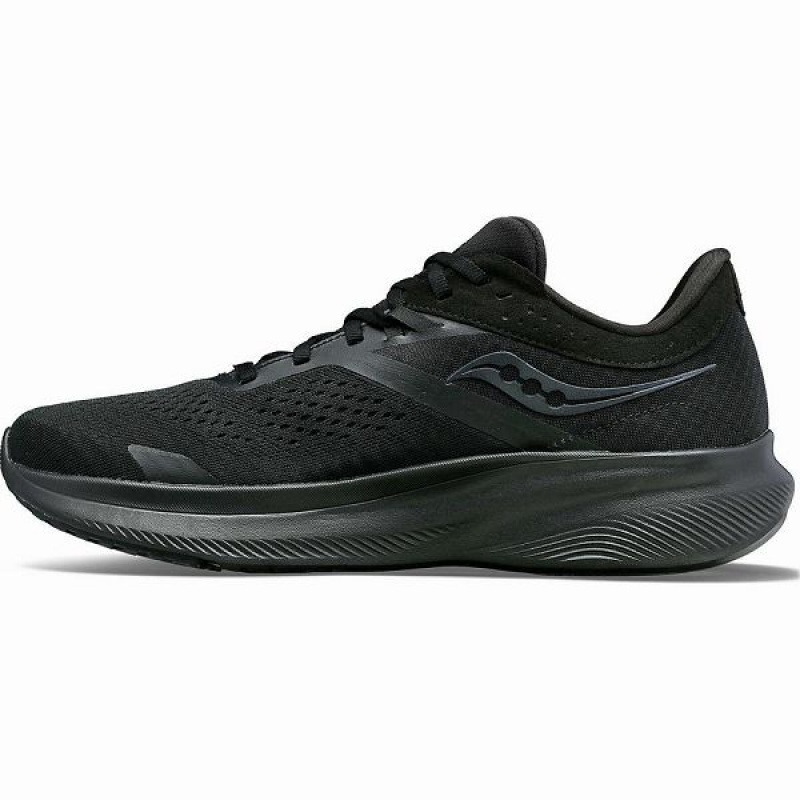 Men's Saucony Ride 16 Running Shoes Black | YNAQELD-91