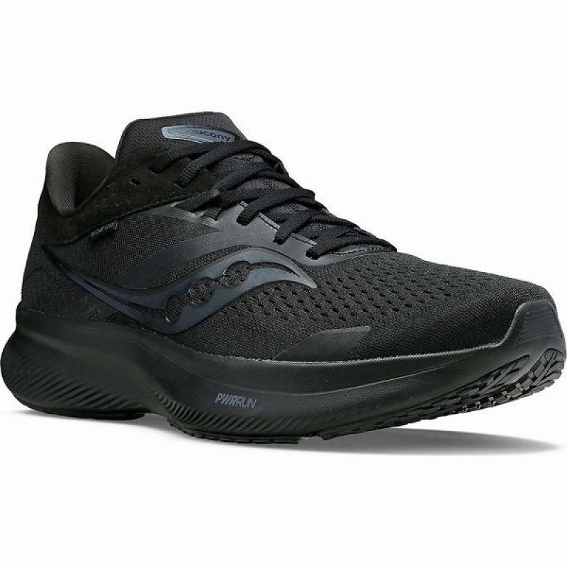 Men's Saucony Ride 16 Running Shoes Black | YNAQELD-91