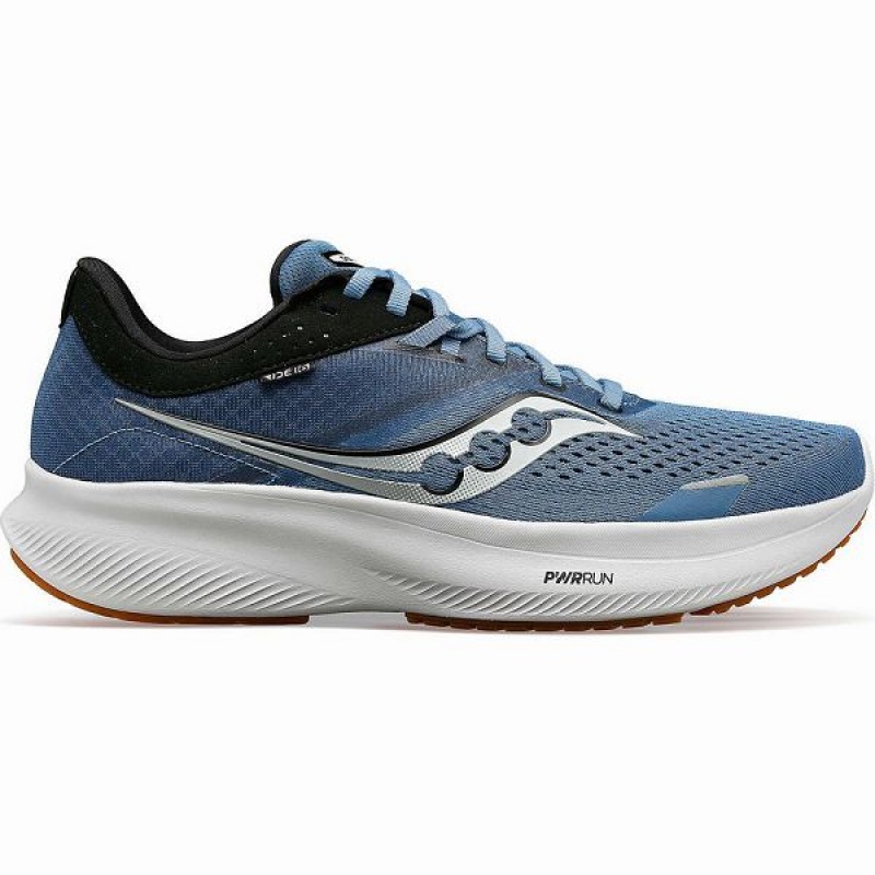 Men\'s Saucony Ride 16 Running Shoes Blue / Black | YJKRXZO-68