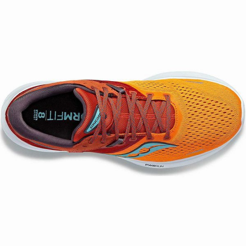 Men's Saucony Ride 16 Wide Running Shoes Yellow / Orange | ATWOUXQ-52