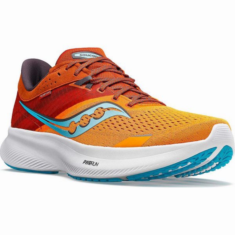 Men's Saucony Ride 16 Wide Running Shoes Yellow / Orange | ATWOUXQ-52