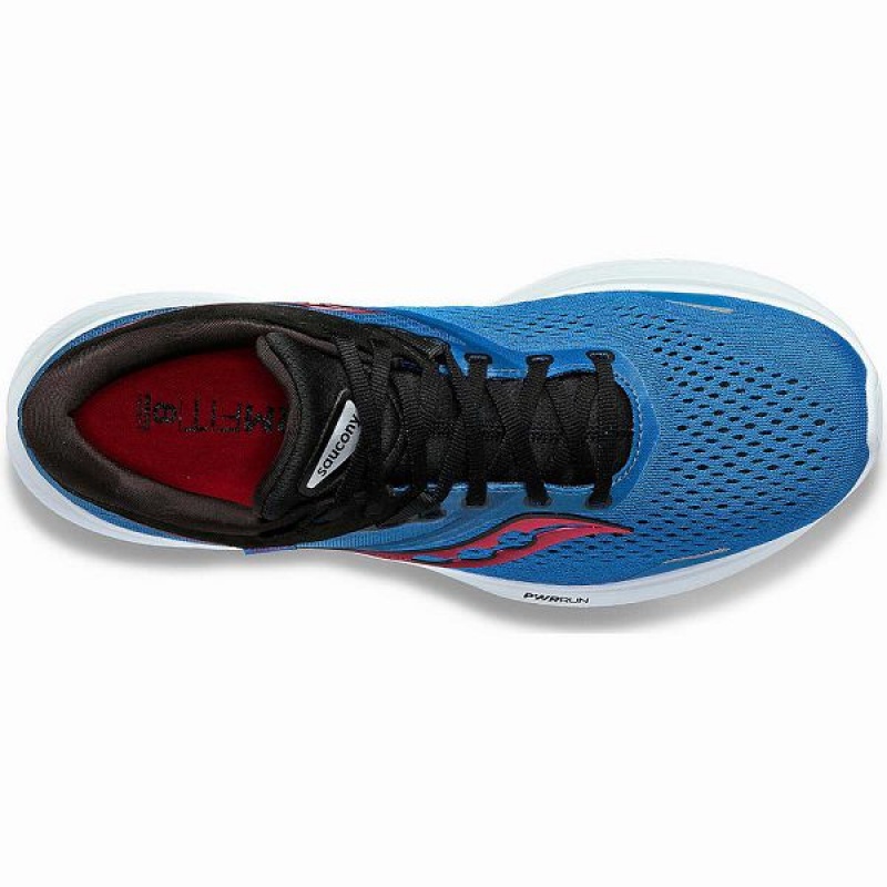 Men's Saucony Ride 16 Wide Running Shoes Blue / Black | CADRHGF-78