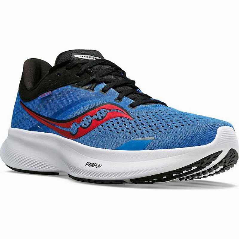 Men's Saucony Ride 16 Wide Running Shoes Blue / Black | CADRHGF-78