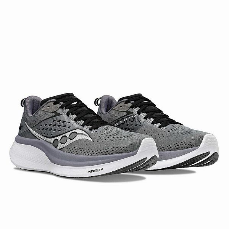 Men's Saucony Ride 17 Running Shoes Black | XRAHBIZ-65