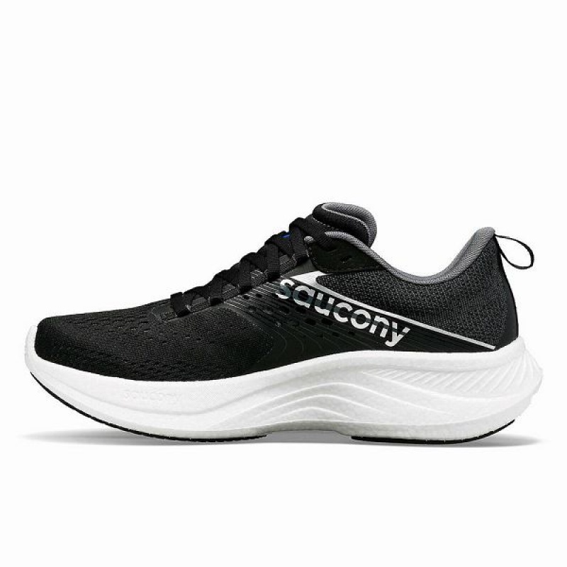 Men's Saucony Ride 17 Running Shoes Black / White | NFIMERP-56